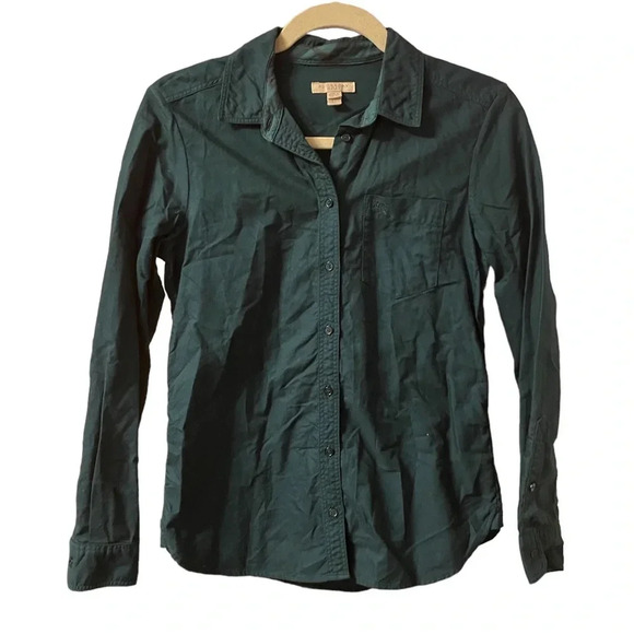 BURBERRY BRIT DARK TEAL BUTTON DOWN TOP - Picture 1 of 5